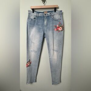 Driftwood Beau Jeans Embroidered Flowers‎ Blue Jeans Size 30